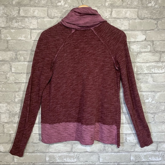 FREE PEOPLE BEACH COCOON PULLOVER SWEATER. TWO TONED PINK. COWL NECK - Picture 3 of 7